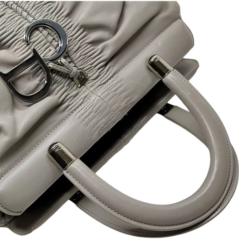 982455AY (S6) Christian Dior Hand Bag Gray Leather - Picture 3 of 9